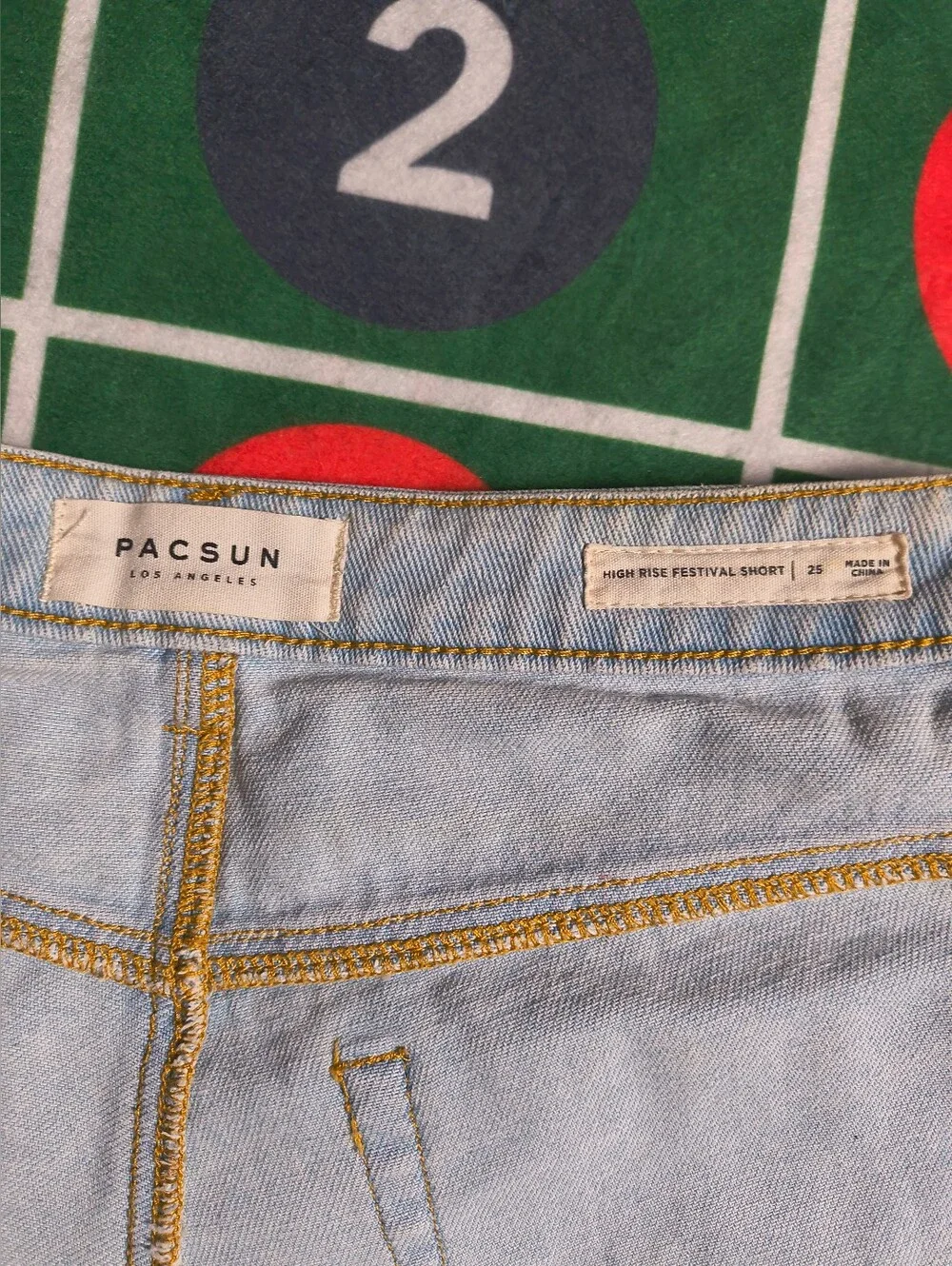 PacSun High Rise Festival Short Women's 25 Light Wash Distressed Denim Shorts
